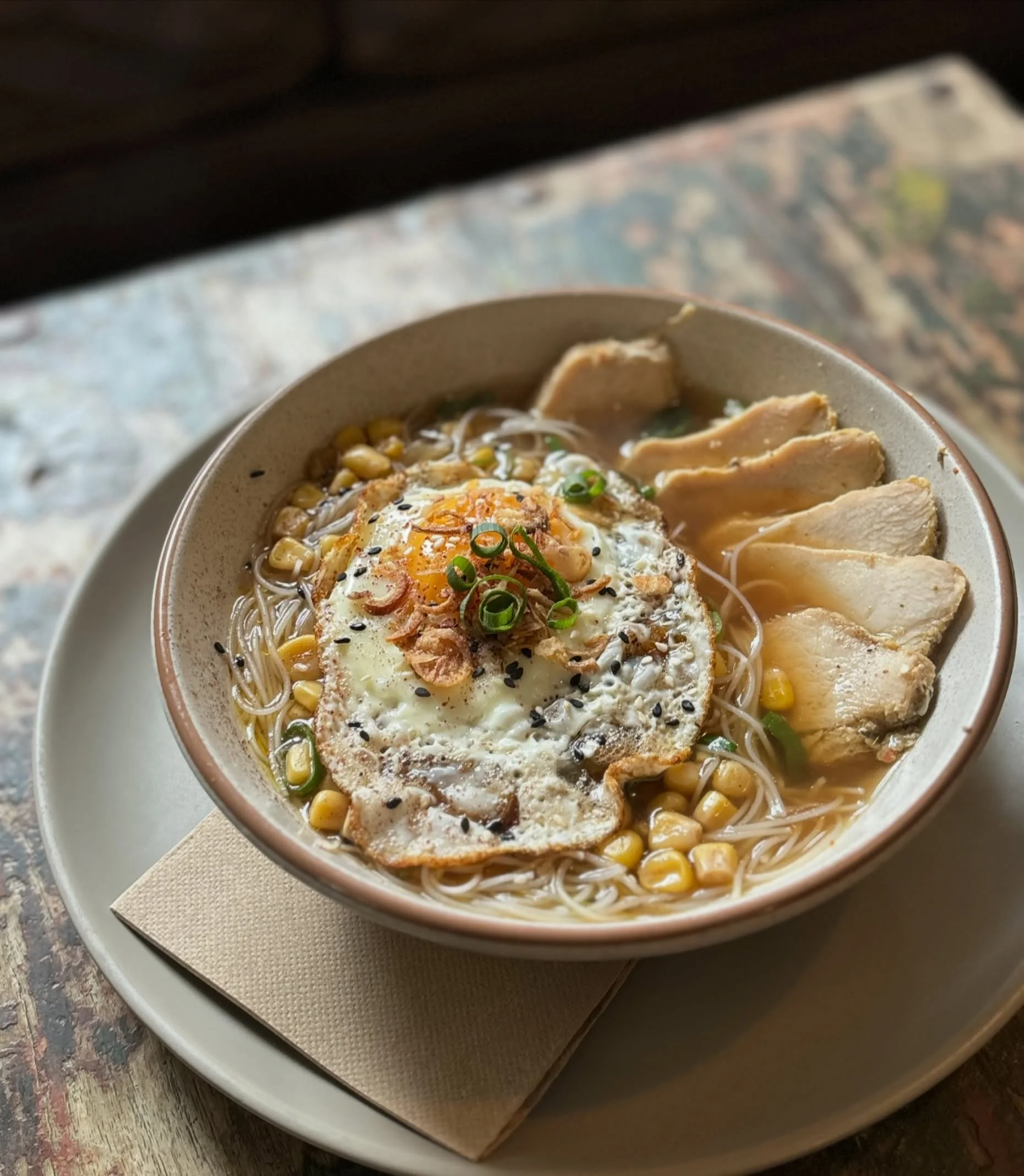 It&rsquo;s officially soup weather in Bellingen.

Asian style chicken and corn soup on the specials board today until 2pm 🍜

#bellingeneats #oldbutterfactorycafe