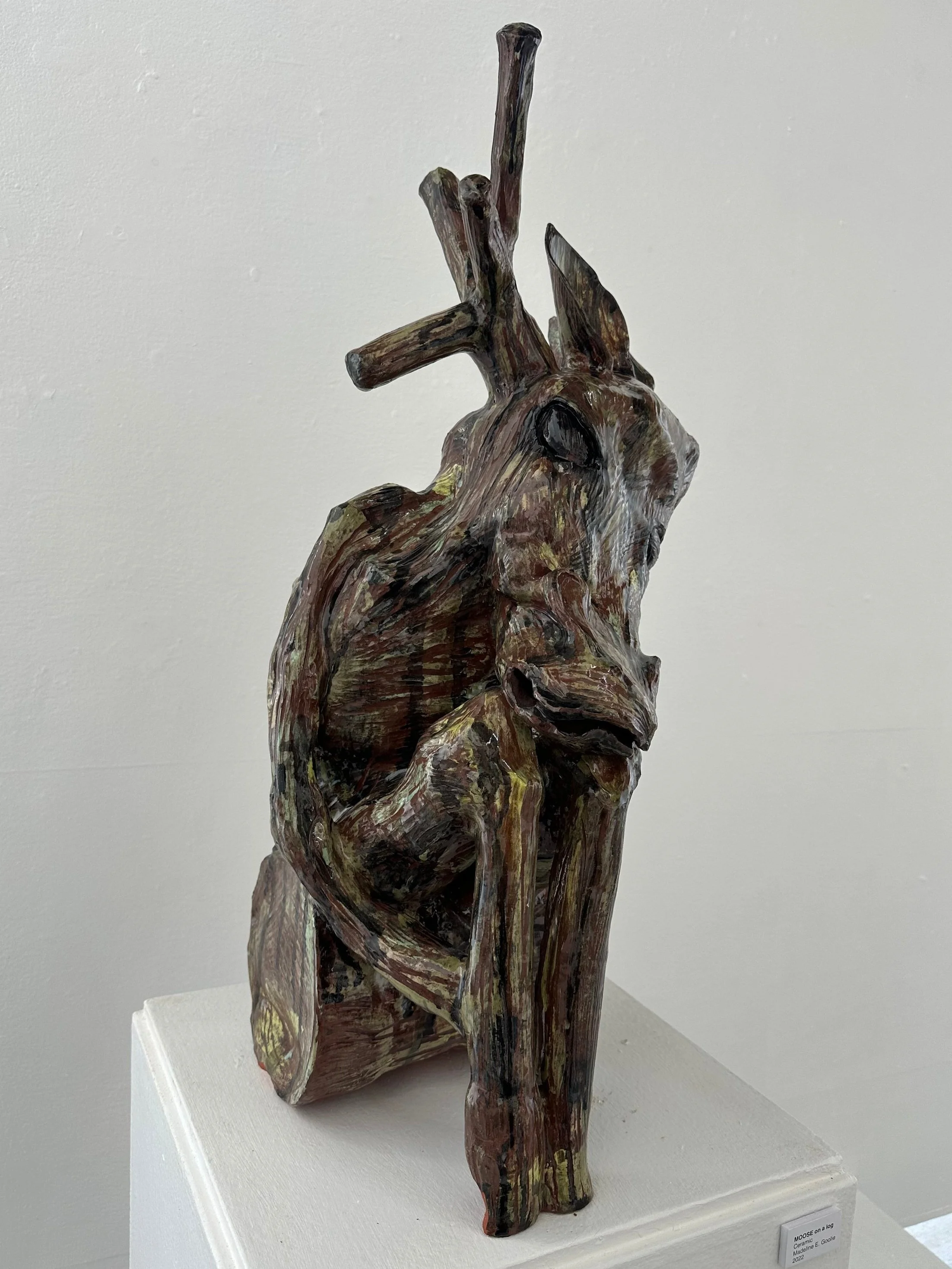 MOOSE on a log 
H: 27" 2022