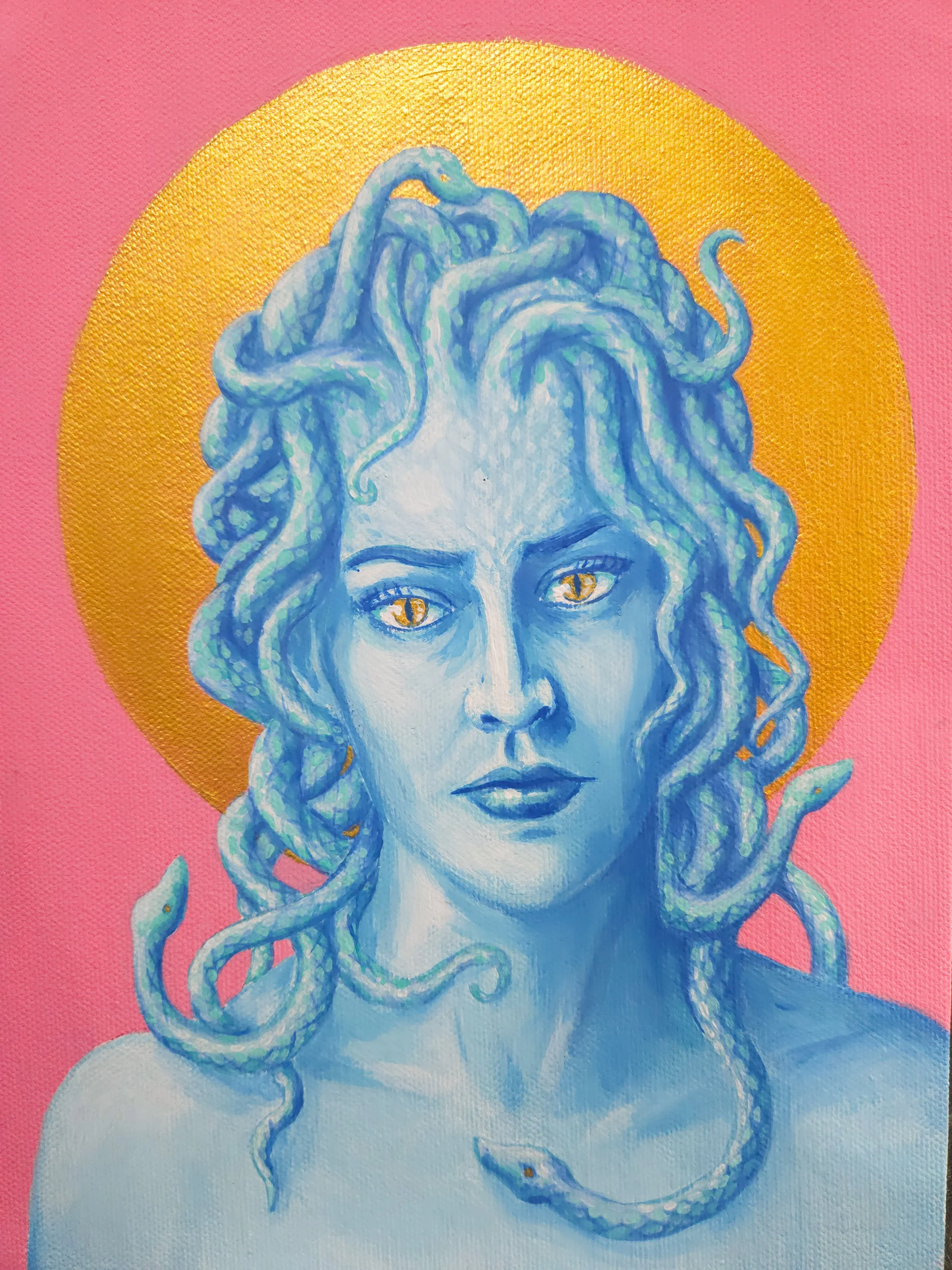 "Medusa's Gaze", acrylic on canvas panel. 2024