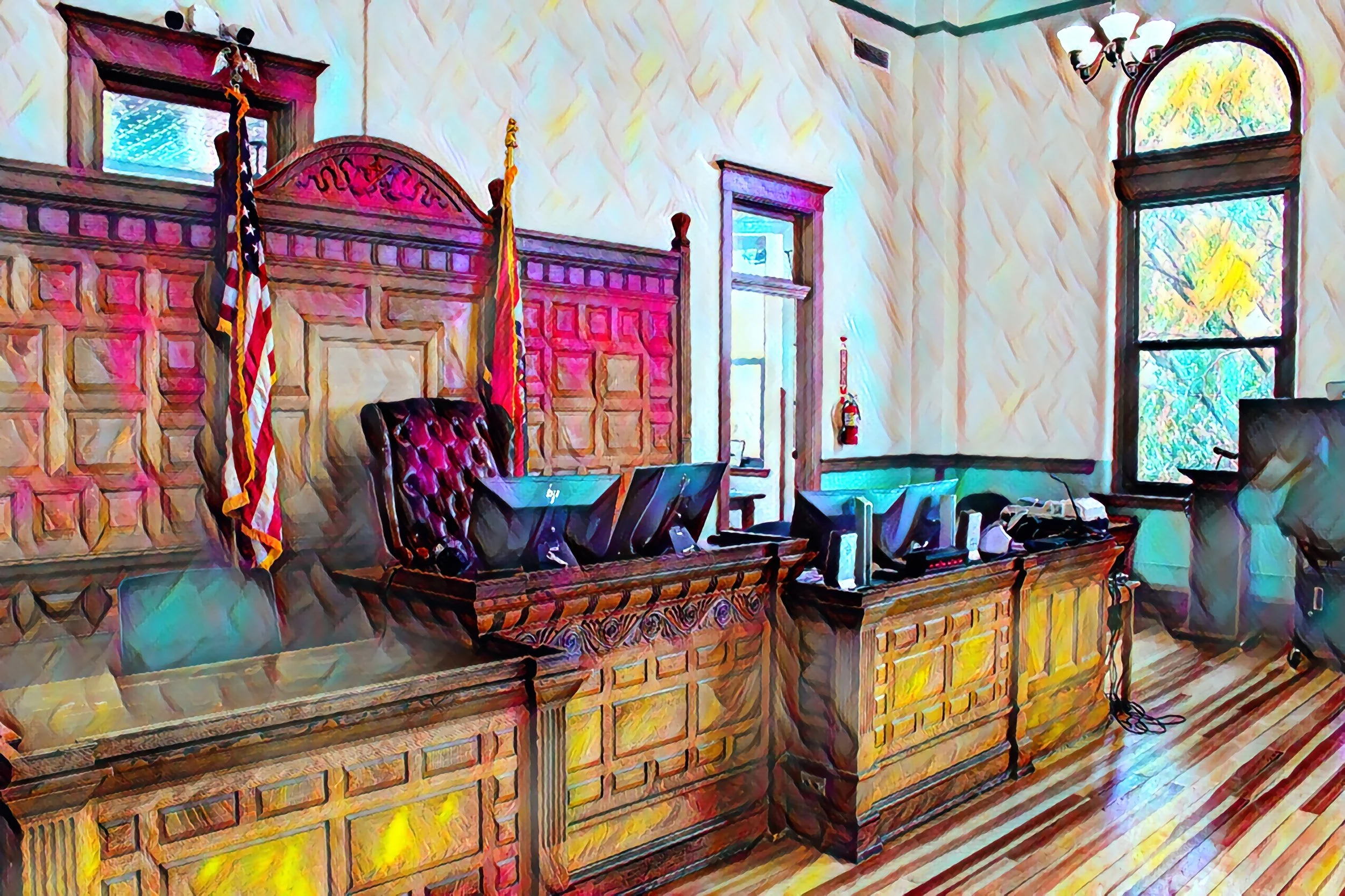 Courtroom with an artistic design