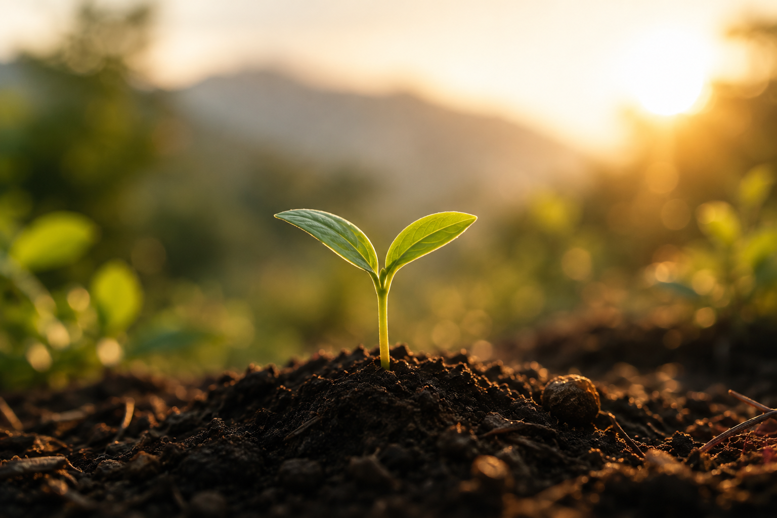 Seedling in dirt