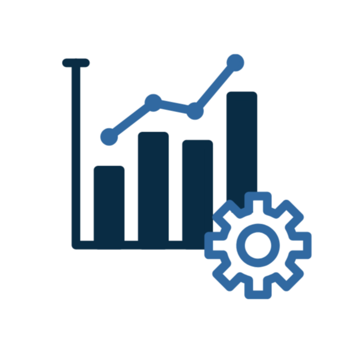 Icon representing real-time visibility into quality performance and inspection metrics.