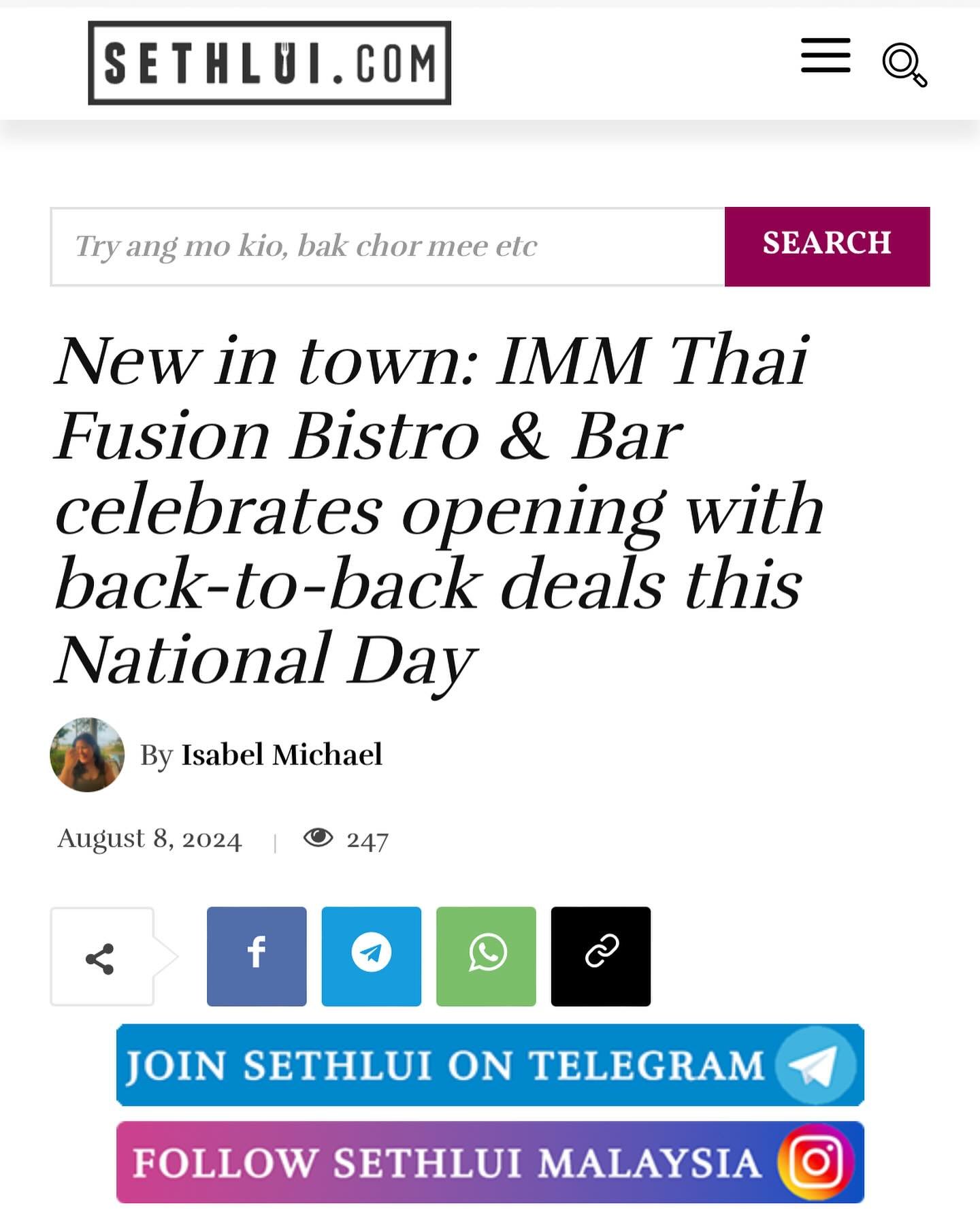 🎶 [Partnership Feature] 🎶
We&rsquo;re beyond excited to be spotlighted by @sethluicious , showcasing the electrifying atmosphere and live band that makes Imm Thai Fusion Bar &amp; Bistro a one-of-a-kind experience! 🎤✨

Discover how our fusion of T