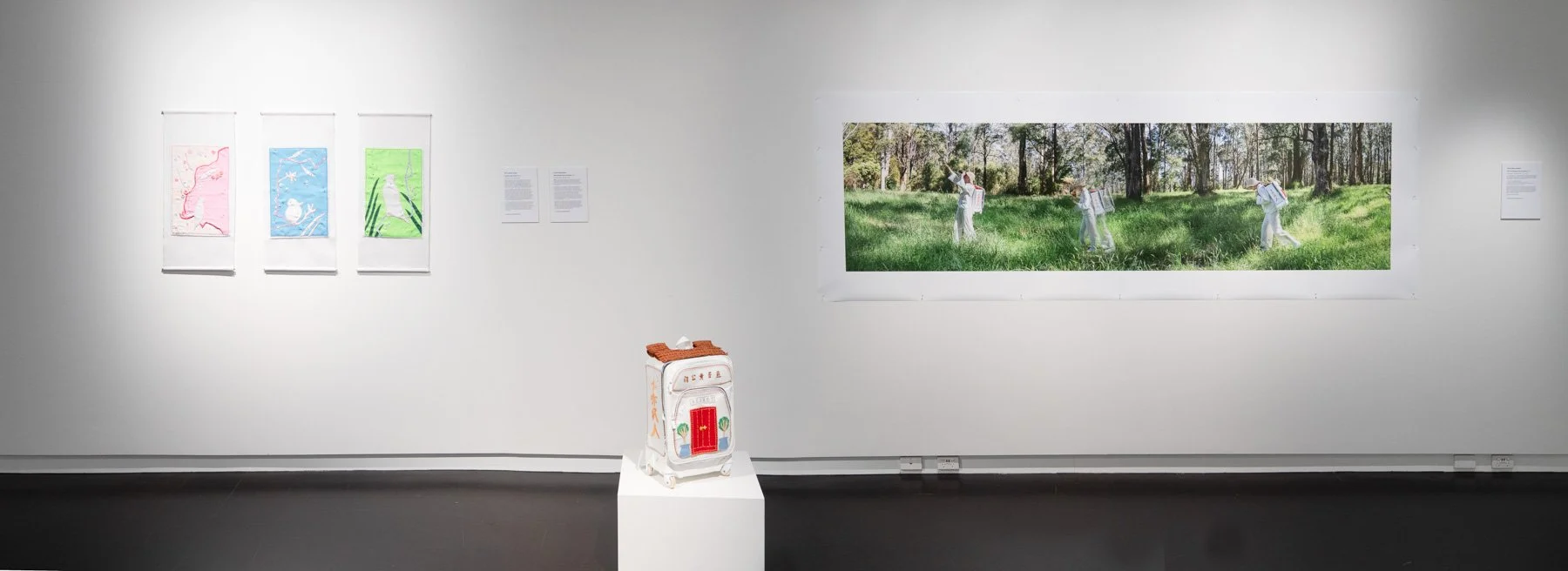 Wong Mobile Ancestral Home
Tammy Wong Hulbert (Australia)
2024
Embroidery, felt and found materials.
Before ‘On Country/In Residence’ I had begun developing my Wong Mobile Ancestral Home as an attempt to express the challenges of being part of the d