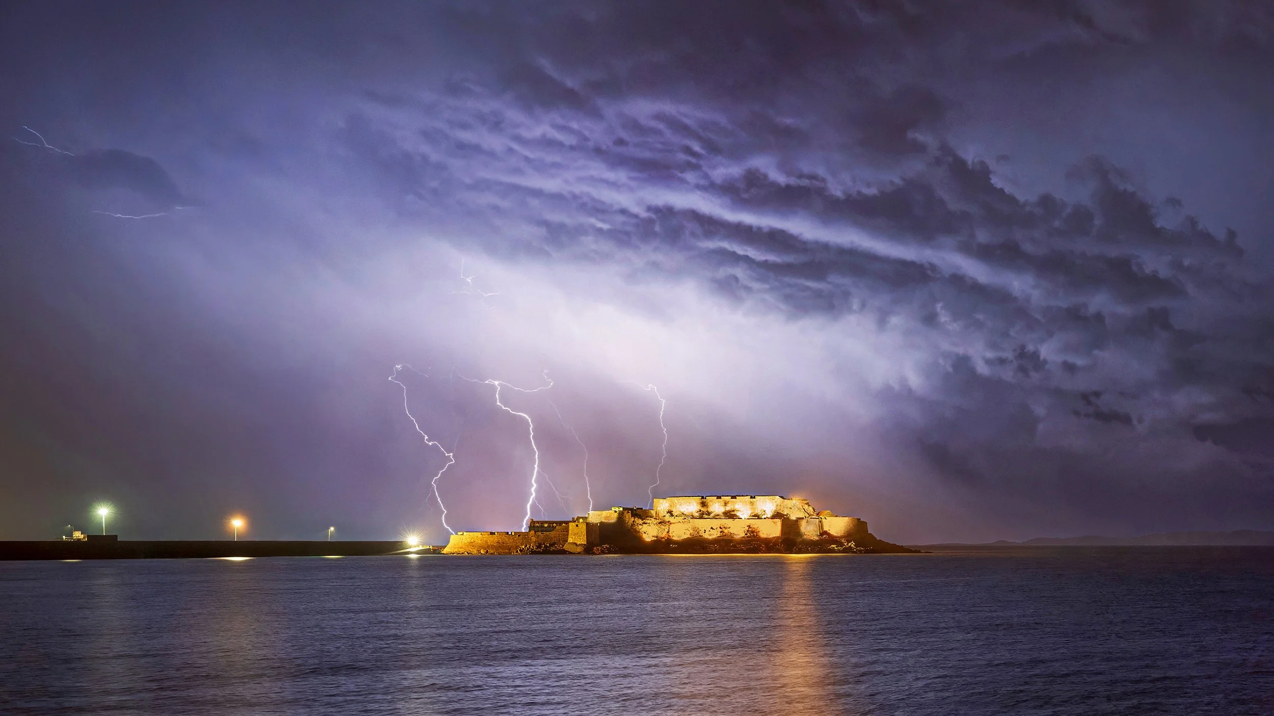Lightening at Castle Cornet