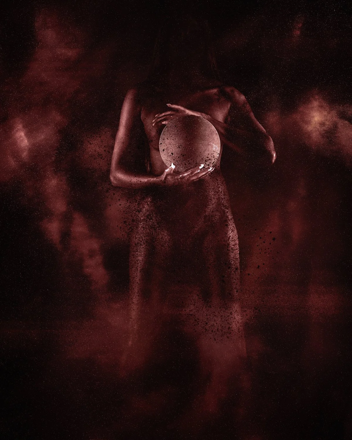 Maggie Space Stars Red with White Sphere Pose Two.jpg