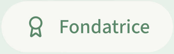 Badge con un'icona di una medaglia e la scritta 'Fondatrice'