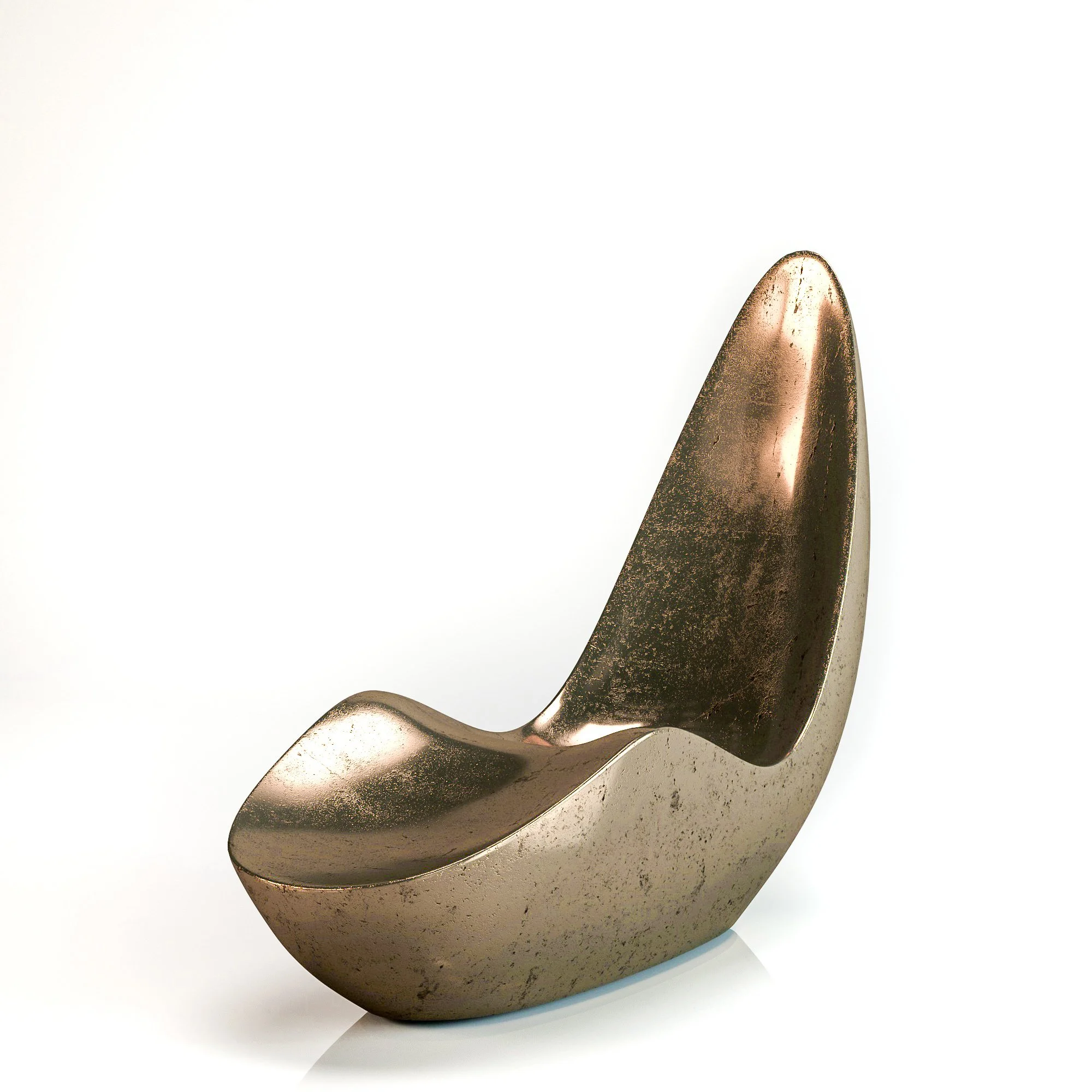 Caillou Chaise artwork: a bronze rounded throne sculpture