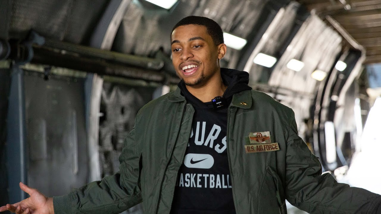 San Antonio Spurs Keldon Johnson Visits Lackland US Air Force Base, Flies C-5 Flight Simulator