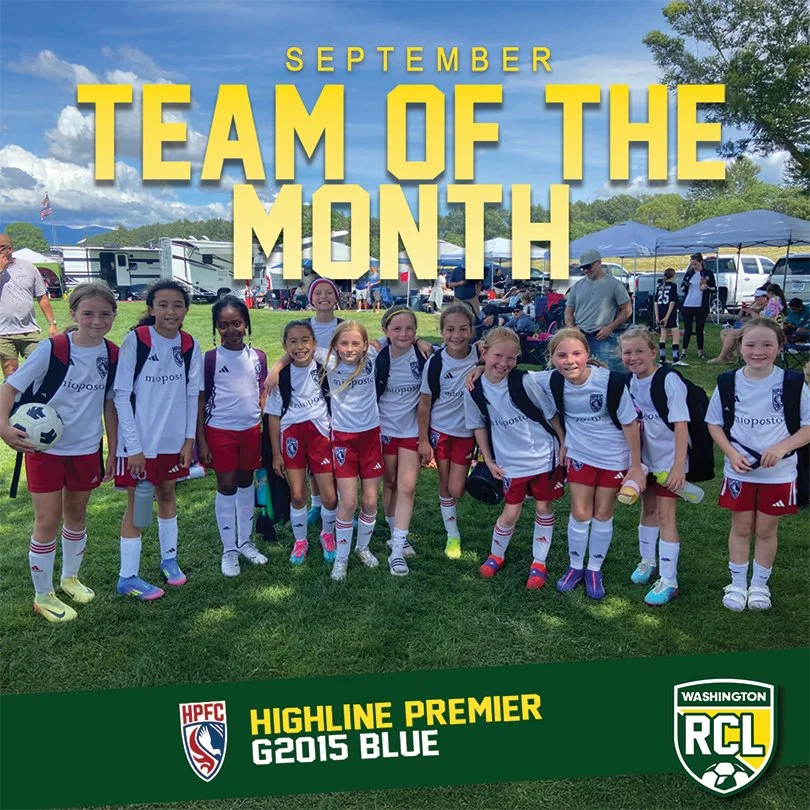 And of course our September Girls Team of the Month; Highline Premier G2015 Blue 🙌
 #girlssoccer #soccer #rclsoccer #washingtonyouthsoccer #rclwashington #RCL #soccerlife #washingtonsoccer #athlete