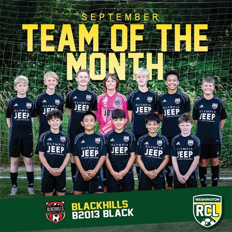 We'd like to congratulate our September Boys Team of the Month; Blackhills B2013 Black ⚽👏
 #boyssoccer #soccer #rclsoccer #washingtonyouthsoccer #rclwashington #RCL #soccerlife #washingtonsoccer #athlete