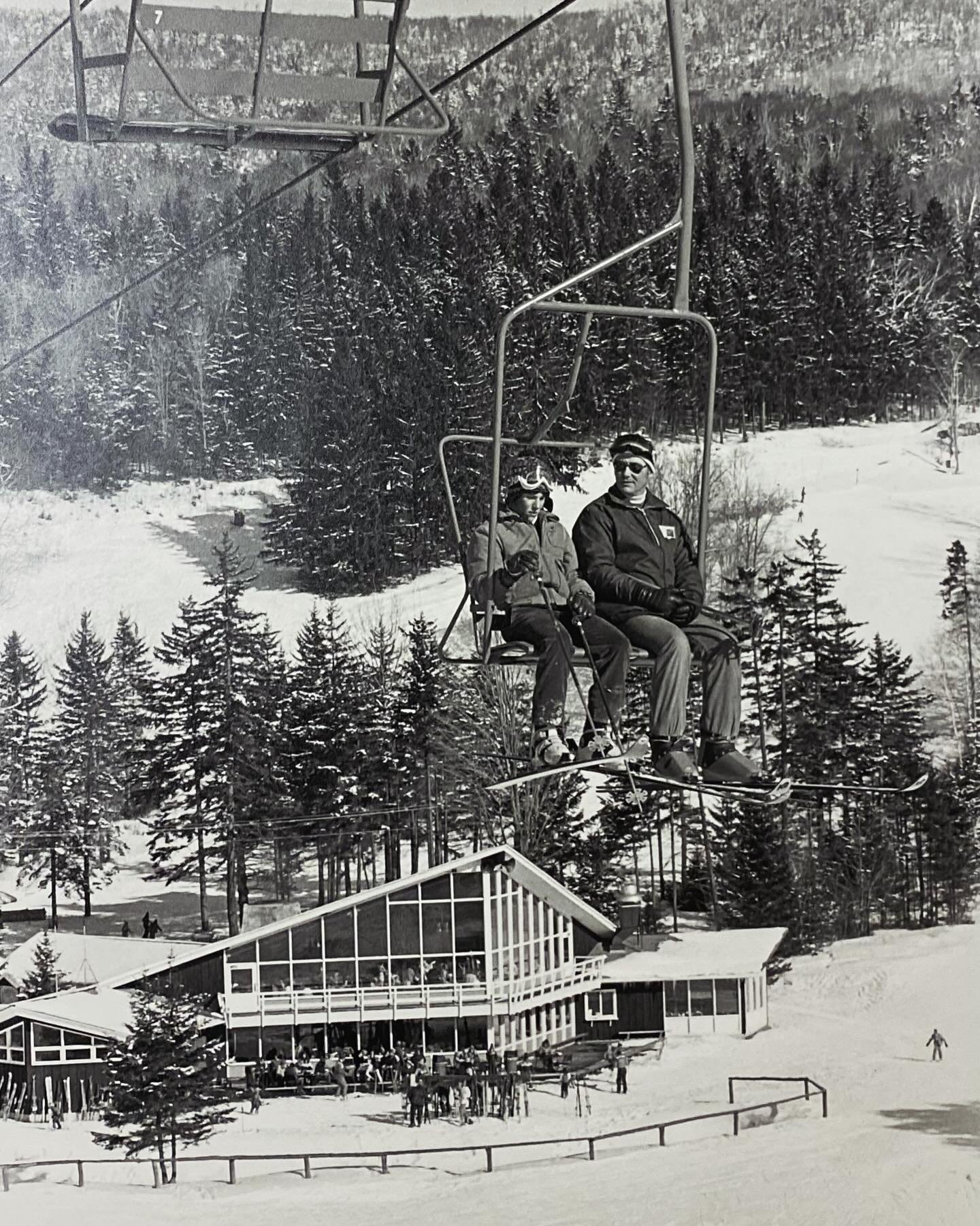Throwback Thursday: Photos from a different era. 1st: Worth Mtn Chair. 2nd: View down the old ski jump towards the lodge.