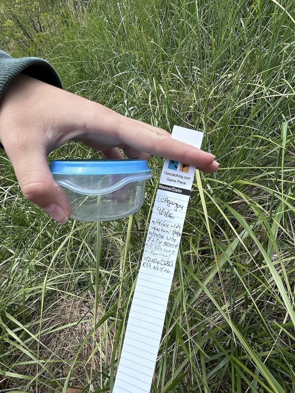 small cache logbook near the beach