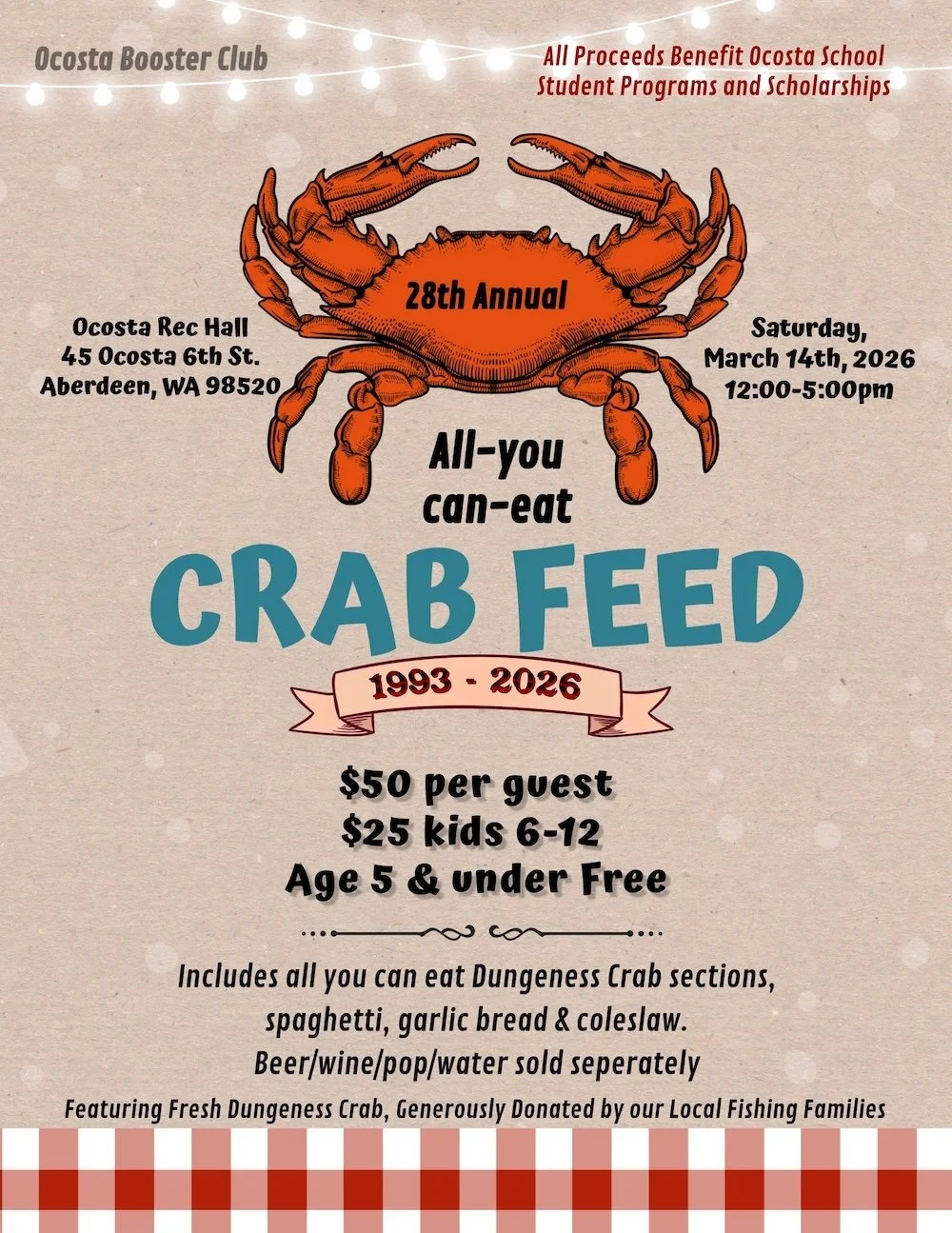 28th Annual Ocosta Crab Feed
