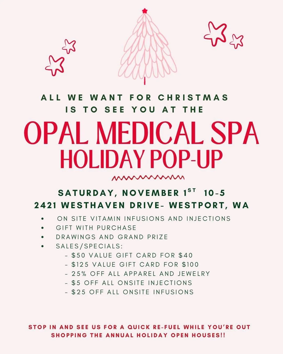 Opal Medical Spa Holiday Pop Up