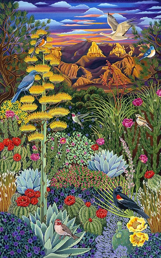 'Desert Mountain in Bloom' 48" x 30" oil painting