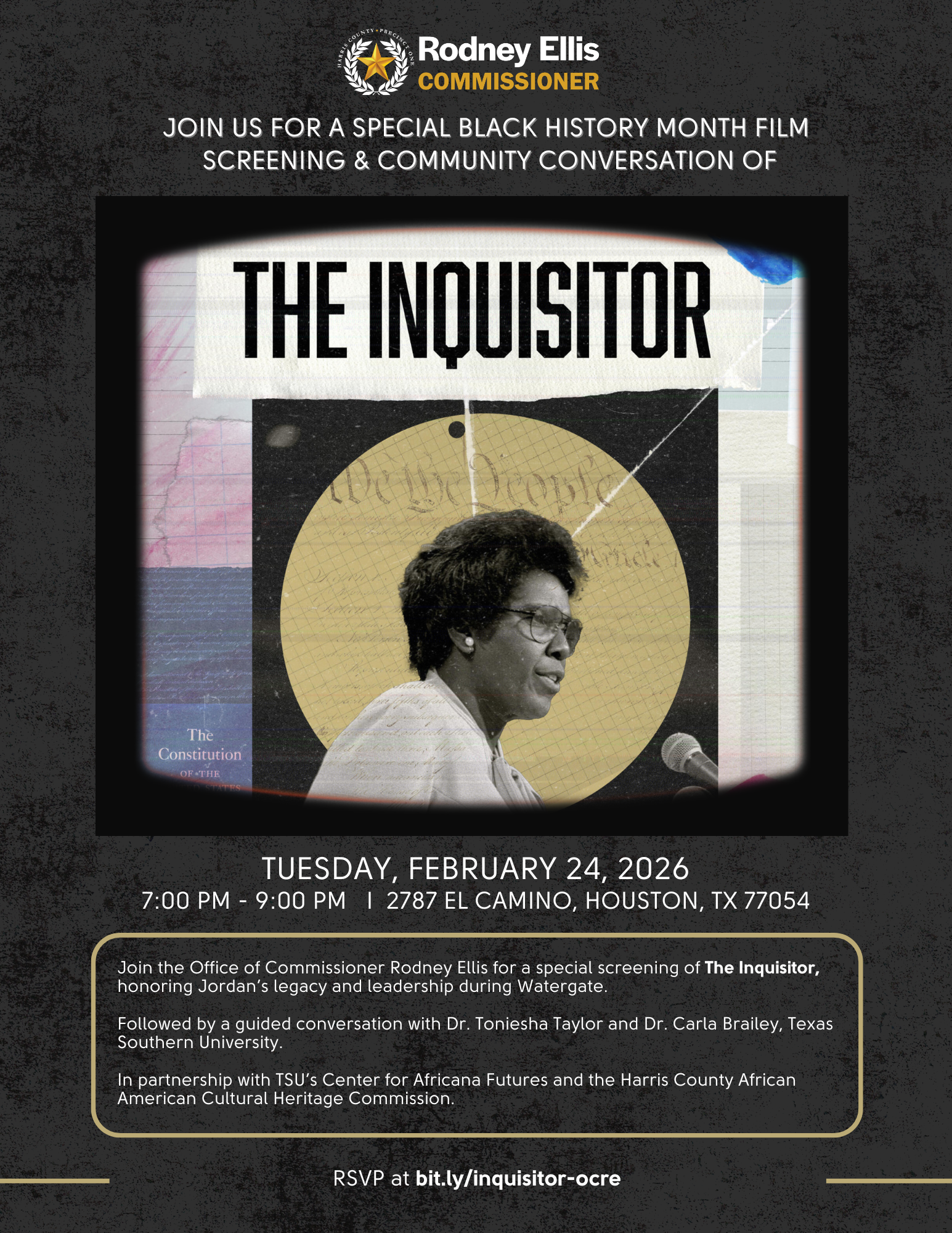 Join the Office of Commissioner Rodney Ellis for a Special Screening of The Inquisitor