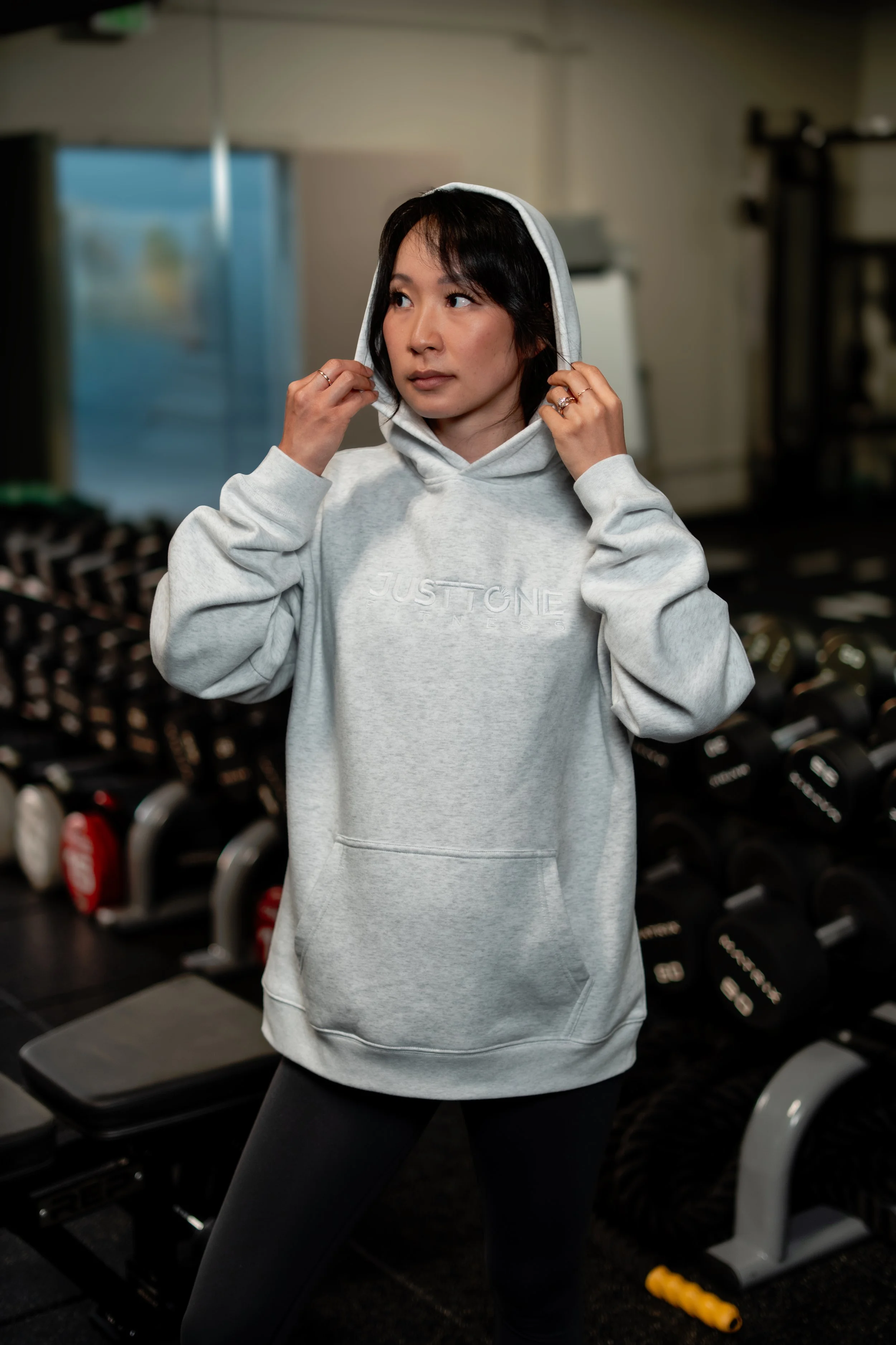 Model wearing size M