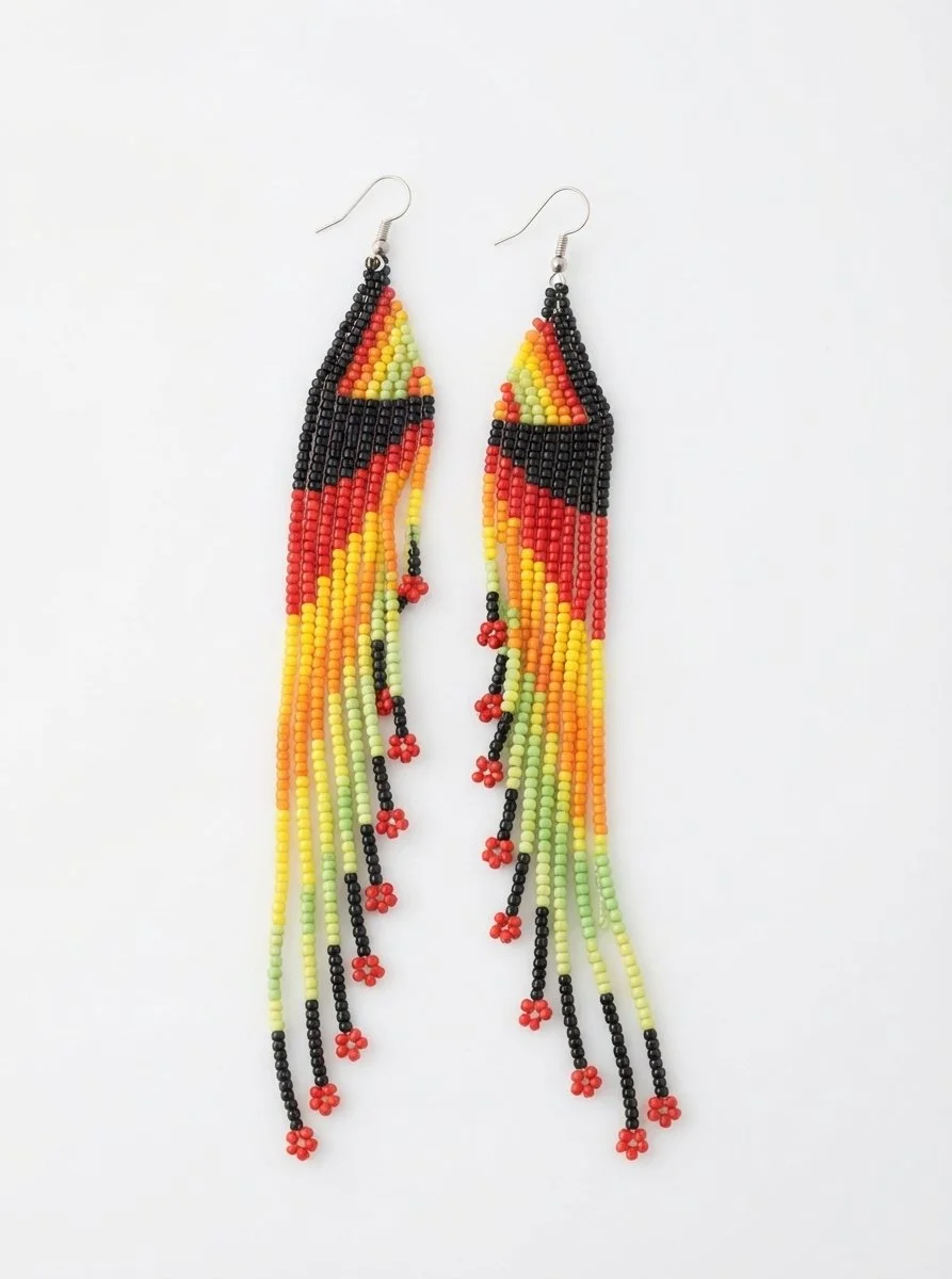Hand-Beaded Statement Earrings