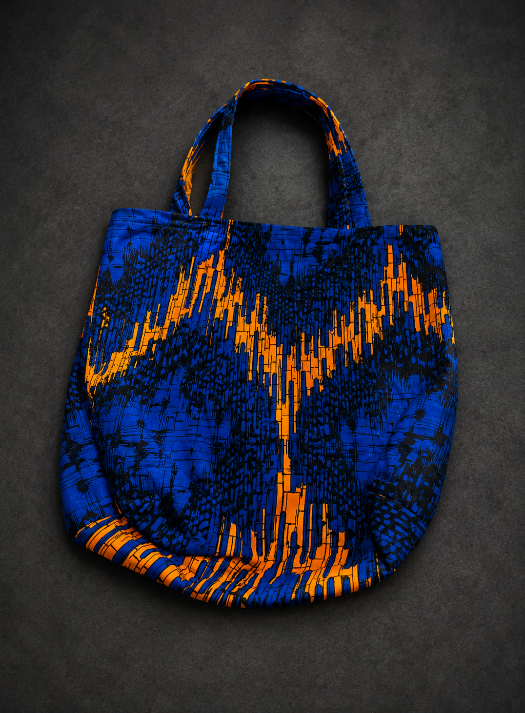 African Print Everyday Tote (Royal-blue)