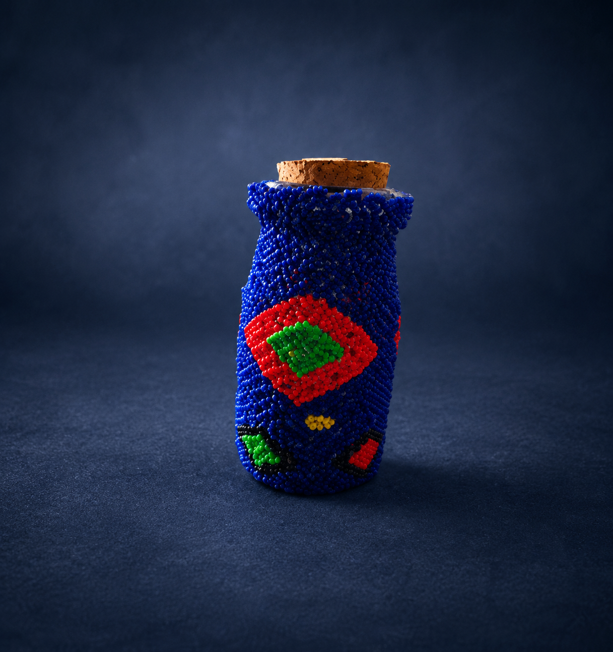 Blue Beaded Bottle