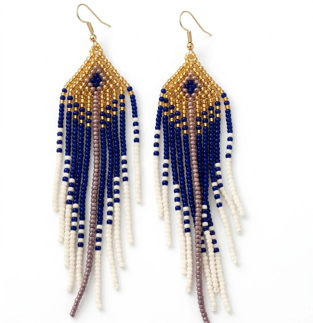 Hand-Beaded Statement Earrings