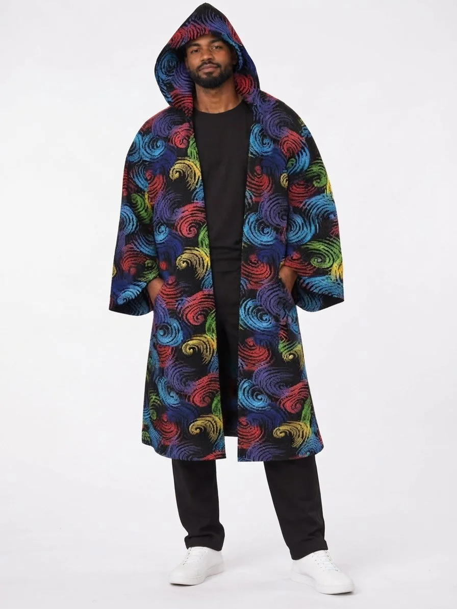 African Print Hooded Kimono