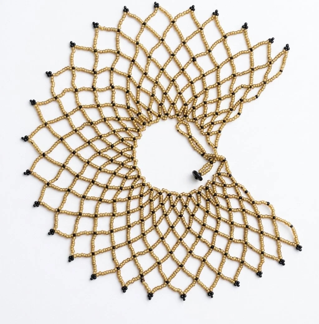 Golden Web Beaded Collar.jfif