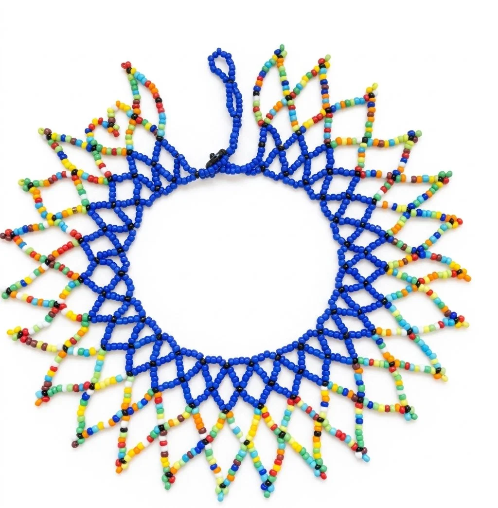 Rainbow Web Beaded Collar.jfif