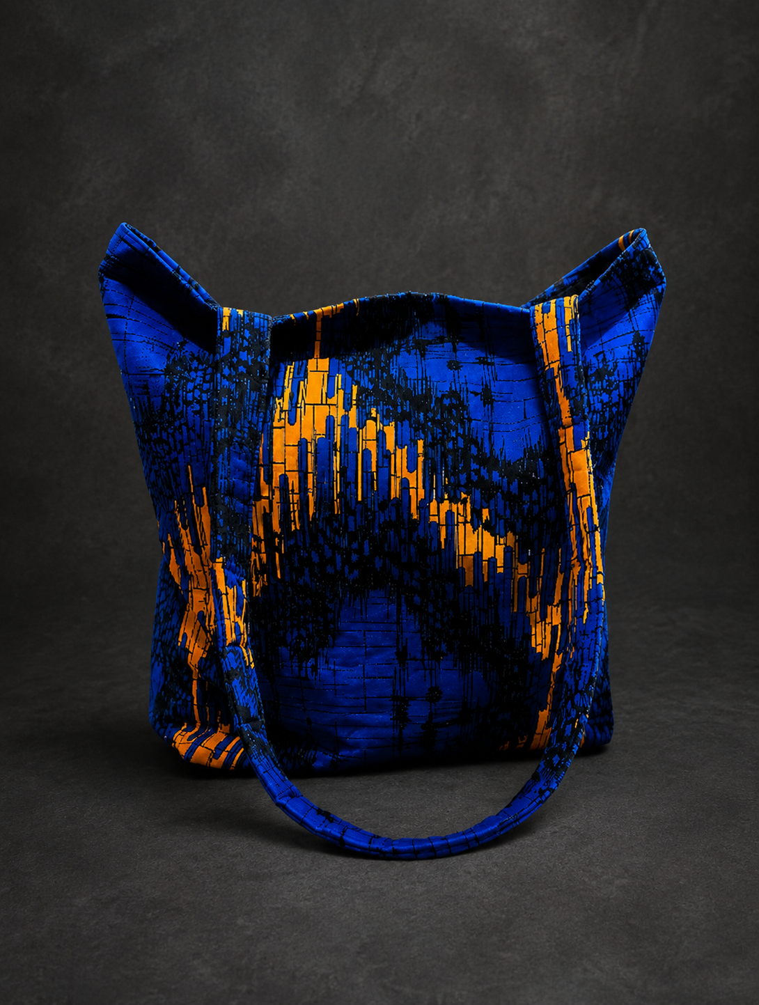 African Print Everyday Tote (Royal-blue)2.png
