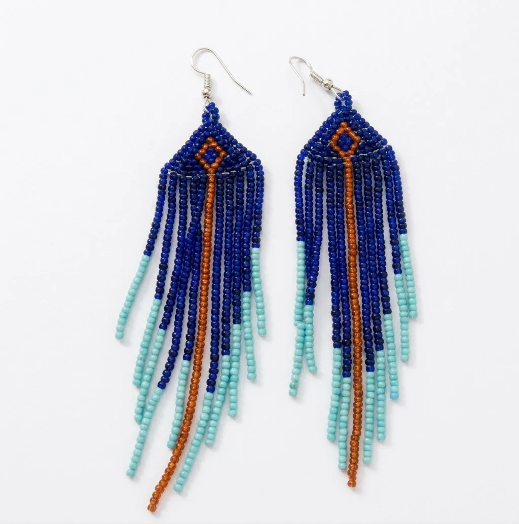 Hand-Beaded Statement Earrings