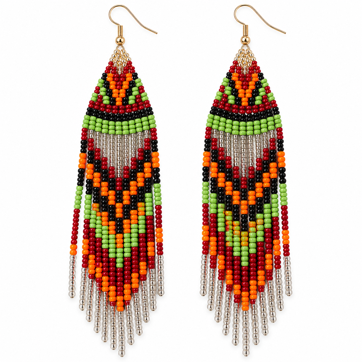 Hand-Beaded Statement Earrings