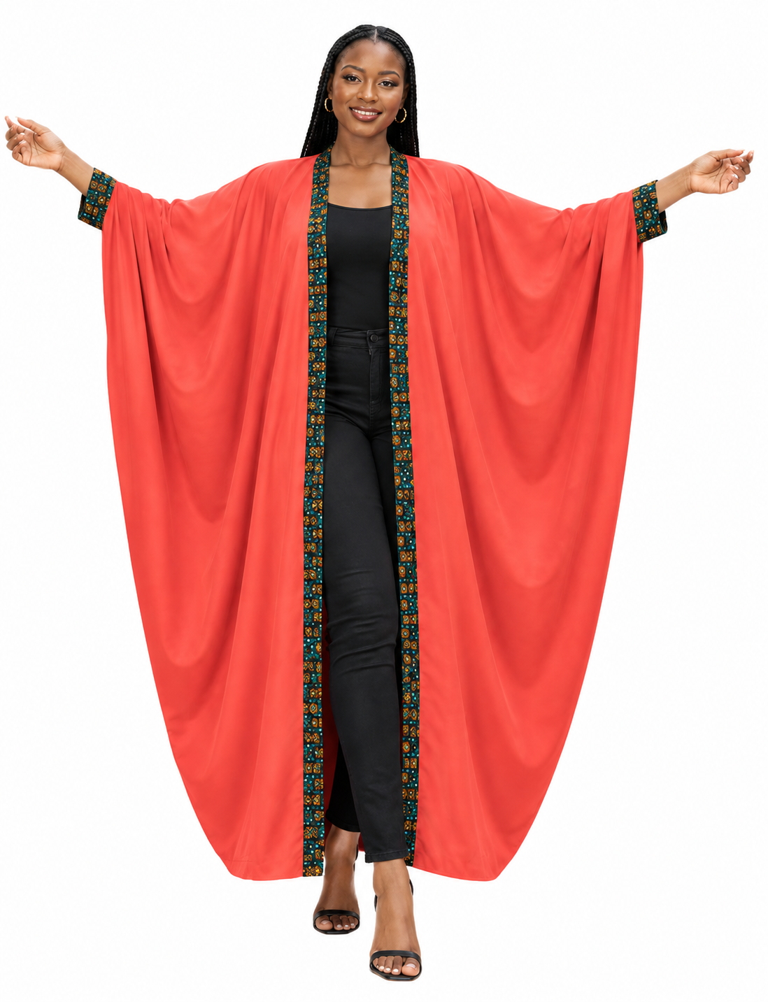 African-Print Butterfly Kimono