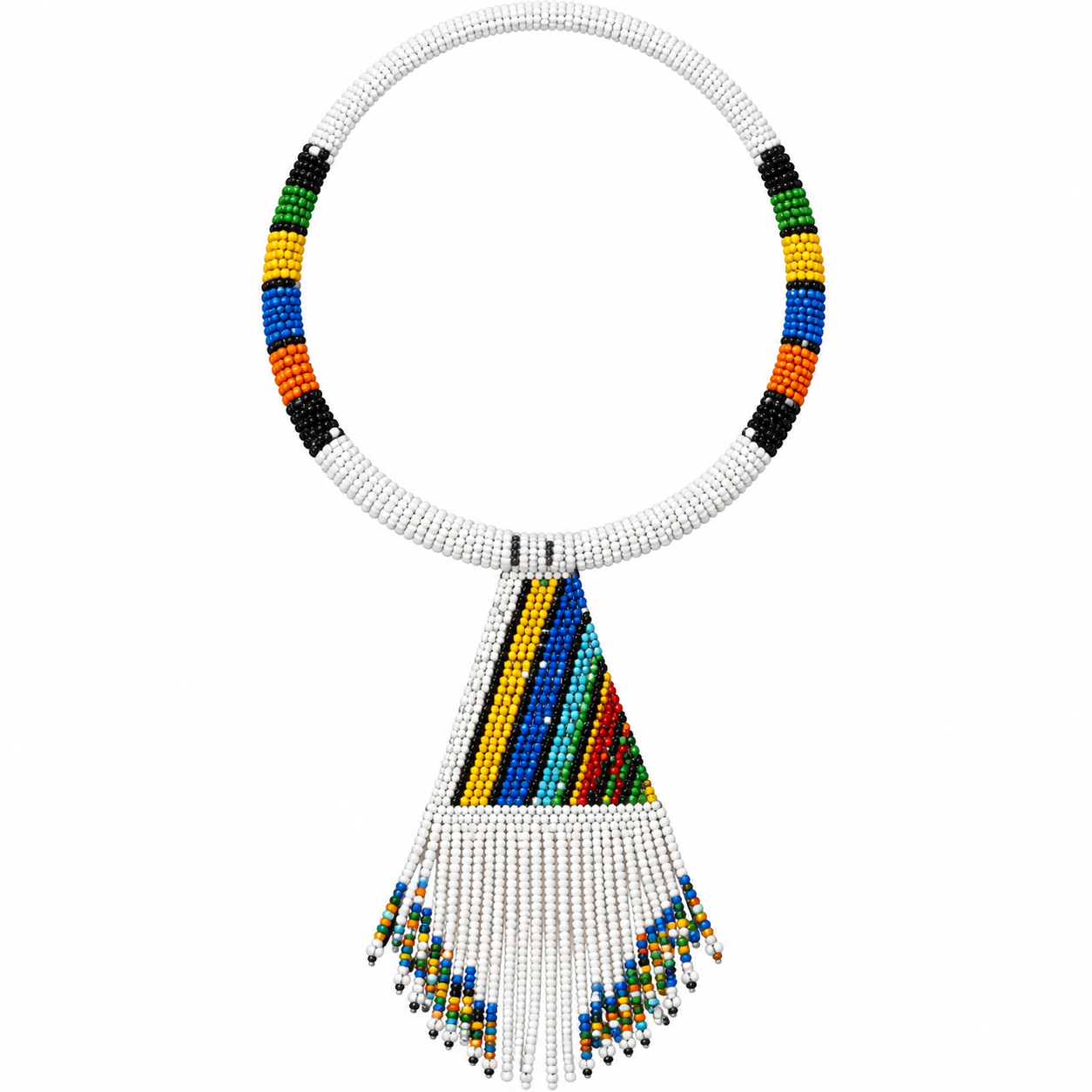 Rainbow Beaded Statement Necklace