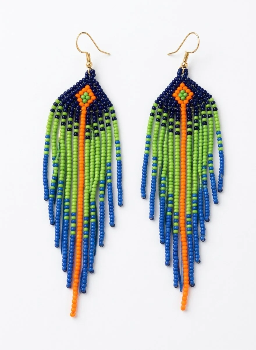 Hand-Beaded Statement Earrings