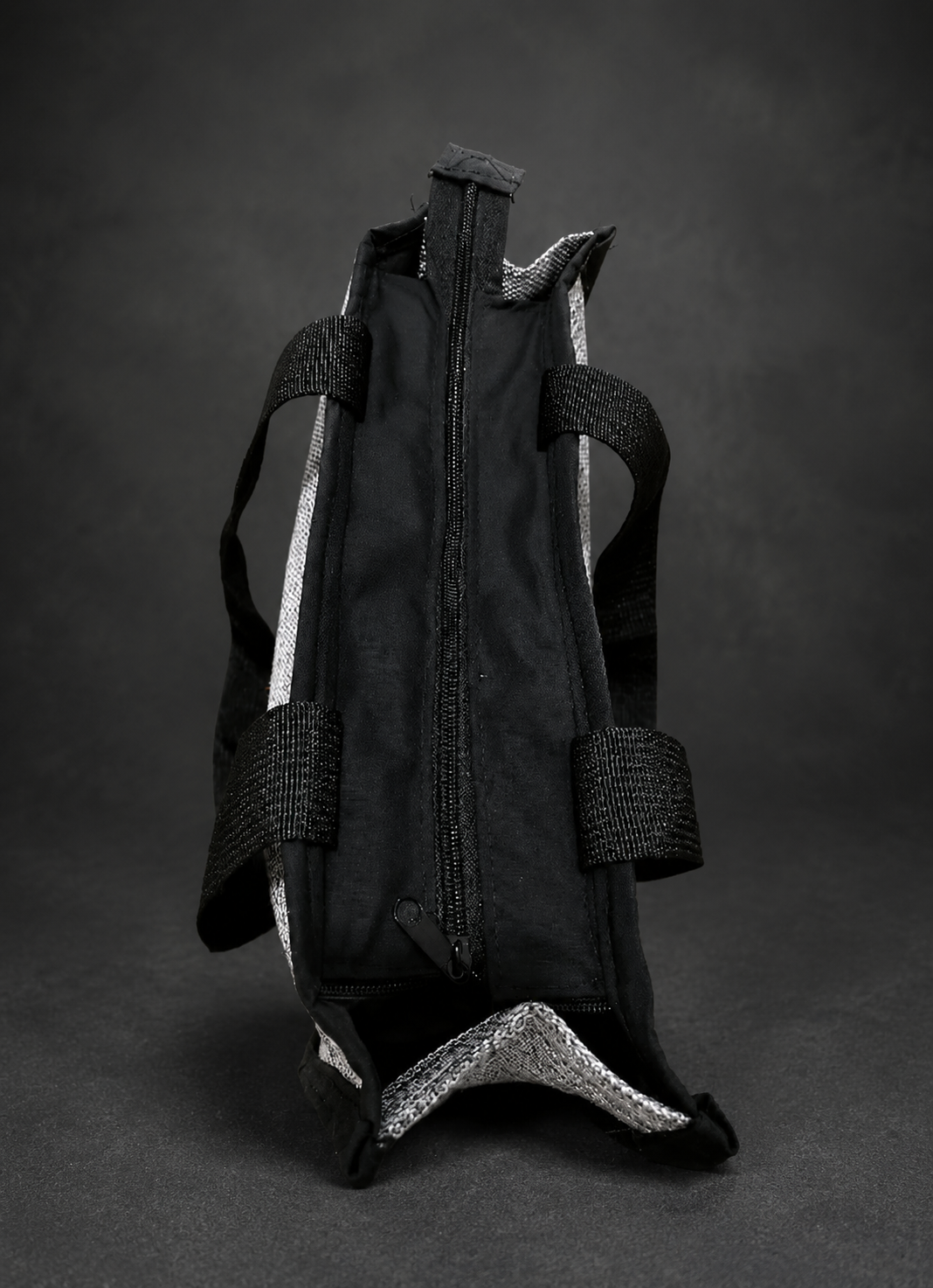 African Print Tote Bag (grey) top.png