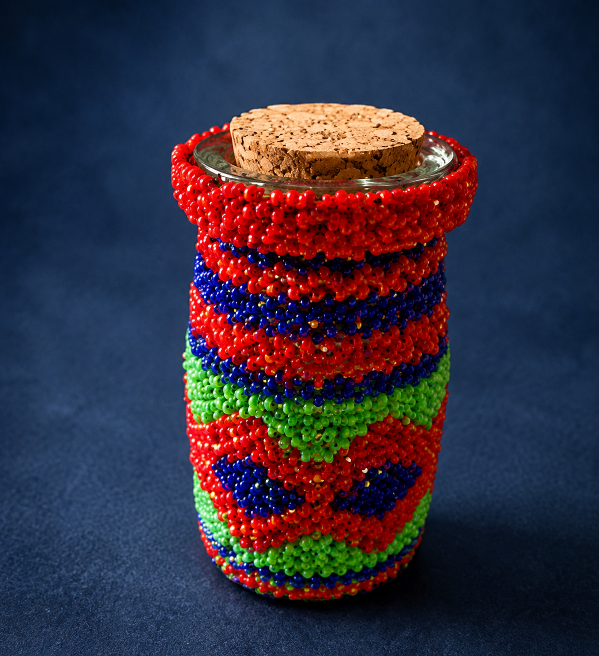 Beaded Bottle (Colourful red)