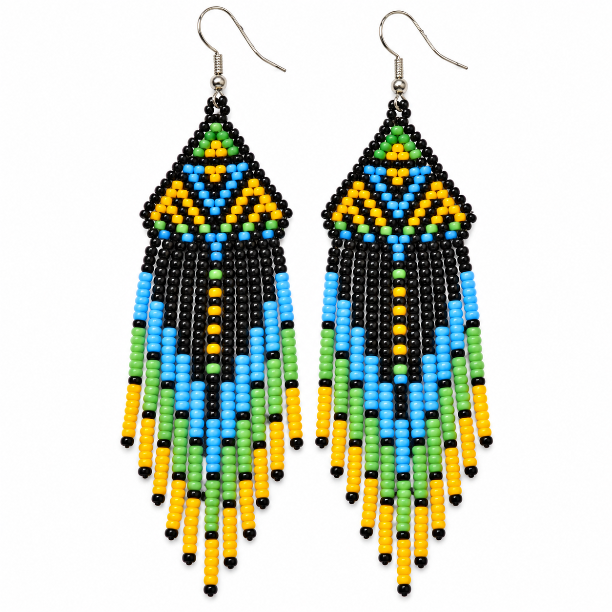 Hand-Beaded Statement Earrings