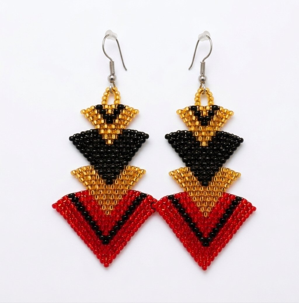 Handcrafted Geometric Beaded Earrings