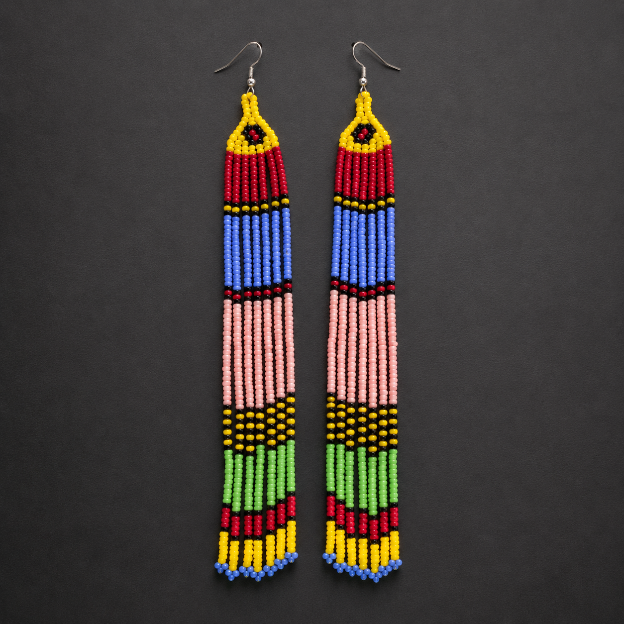Colourful Beaded Fringe Earrings.png