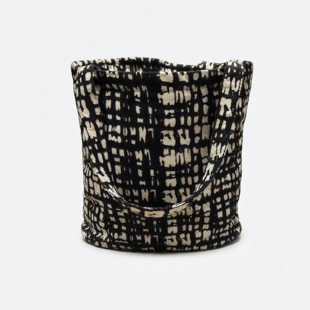 African Print Everyday Tote (Black and White)
