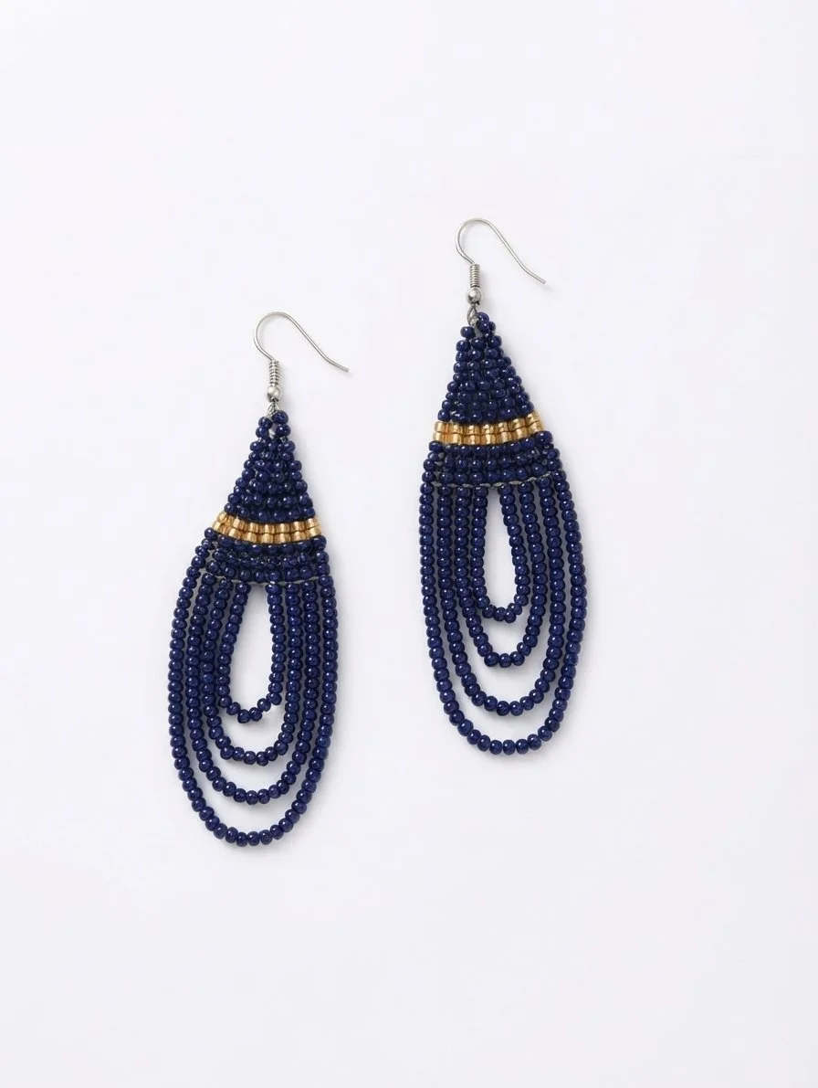 Hand-Beaded Statement Earrings