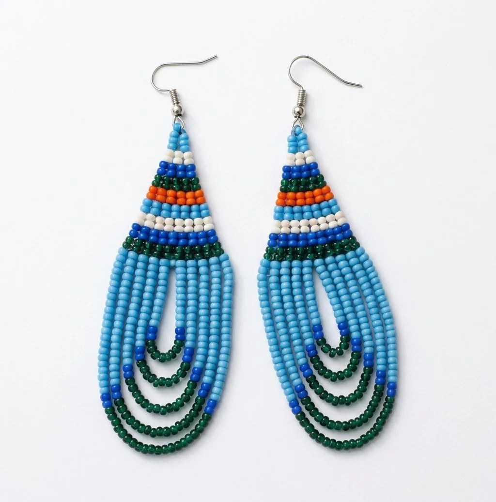 Hand-Beaded Statement Earrings