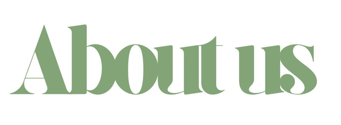 Text reading 'About us' in large, green letters.