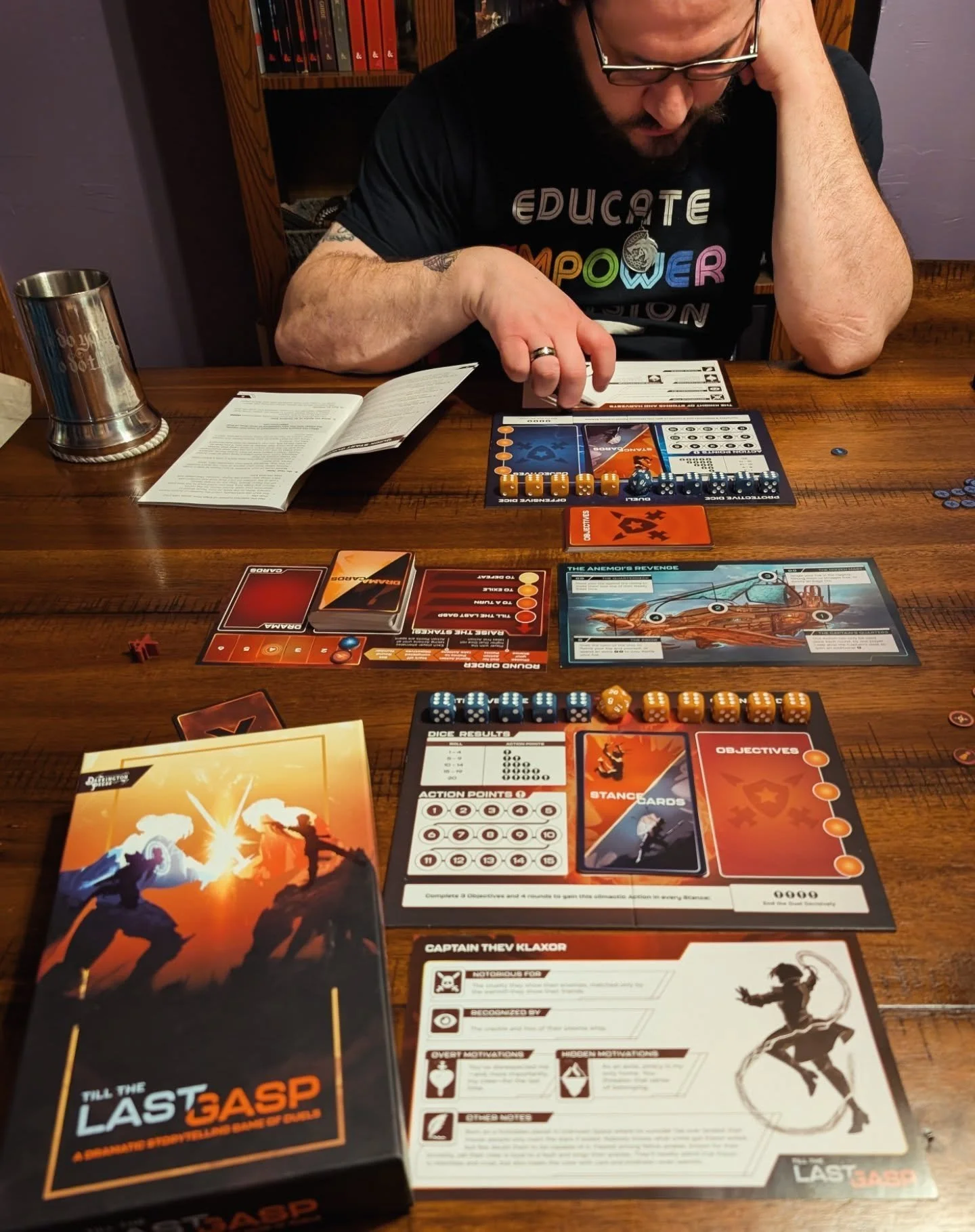 I'm keeping close to all I hold dear today. I had friends over to play games, and then played some more games with my husband. We told a beautiful story if a pirate and a bounty hunter who became friends in the end. Then we piled in bed with our anim