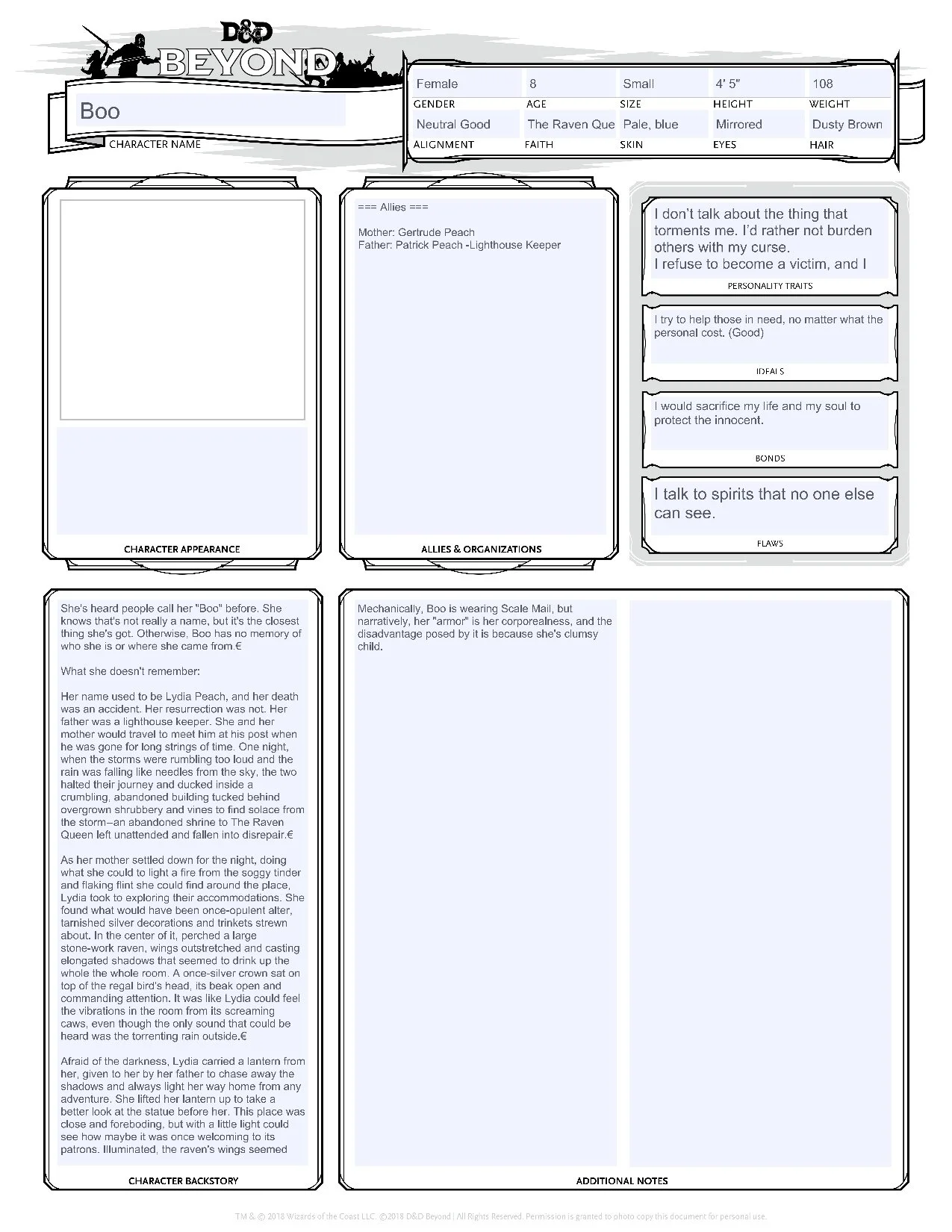 Boo's Character Sheet, Page 4