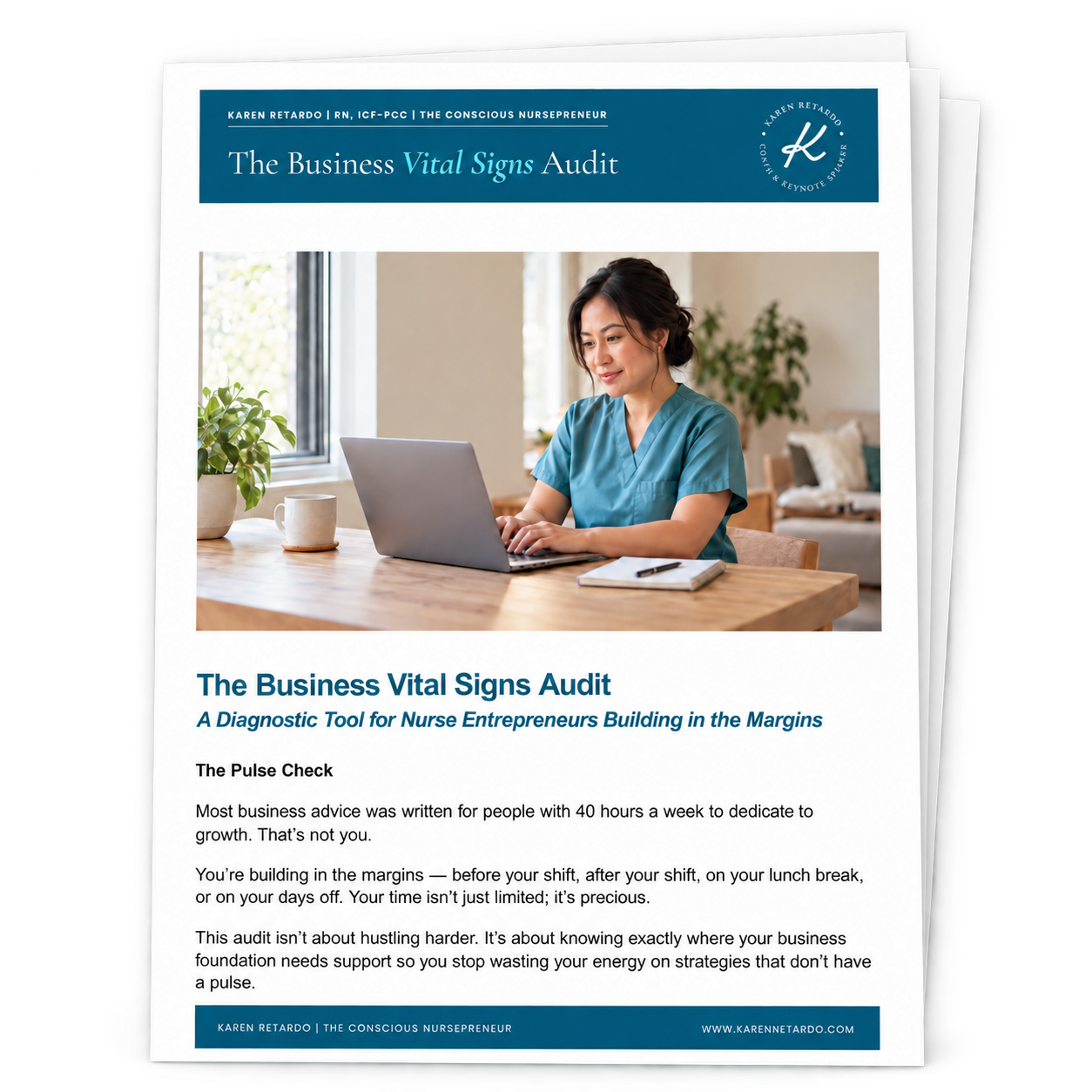 A mockup of The Business Vital Signs Audit.