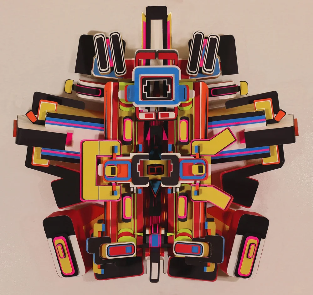 Henrijs Preiss, Visual Aid For a Traveling Mind, Paper and Cardboard, 46” x 47”