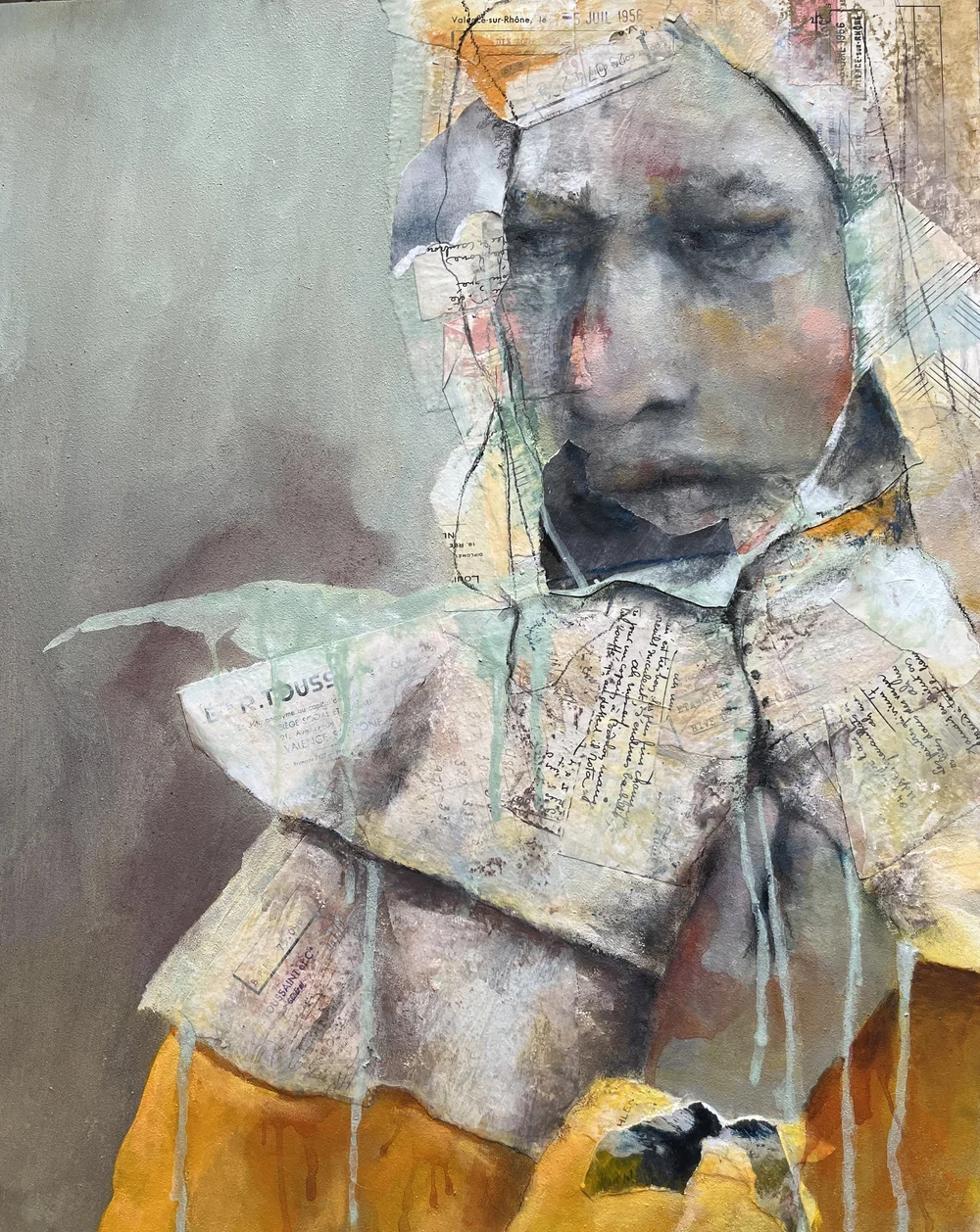 Pamel Boucher, Cherchez, Mixed Media on Canvas, 20” x 24”