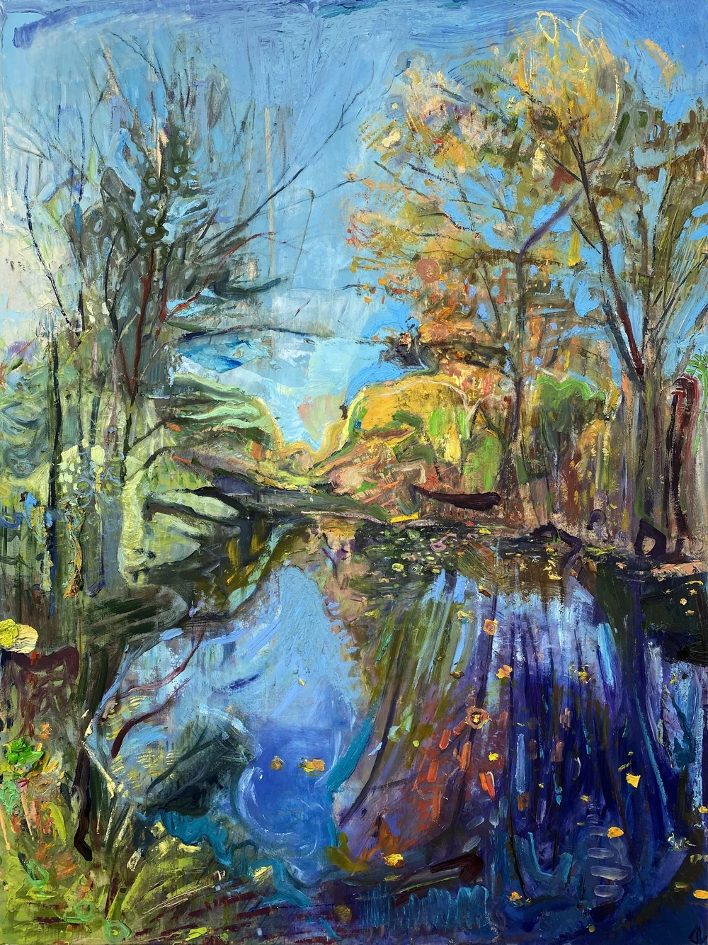 Alex Leith. Disremembered Reflection. Oil and cold wax on panel. 18” x 24"